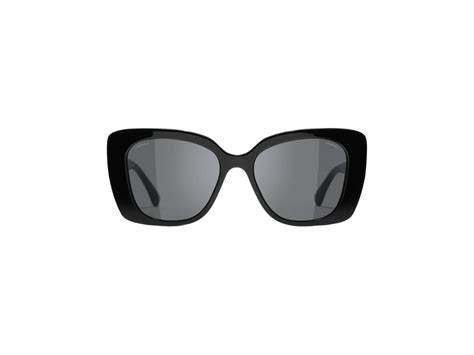 Square Sunglasses Acetate & Strass Black. Lenses: Gray